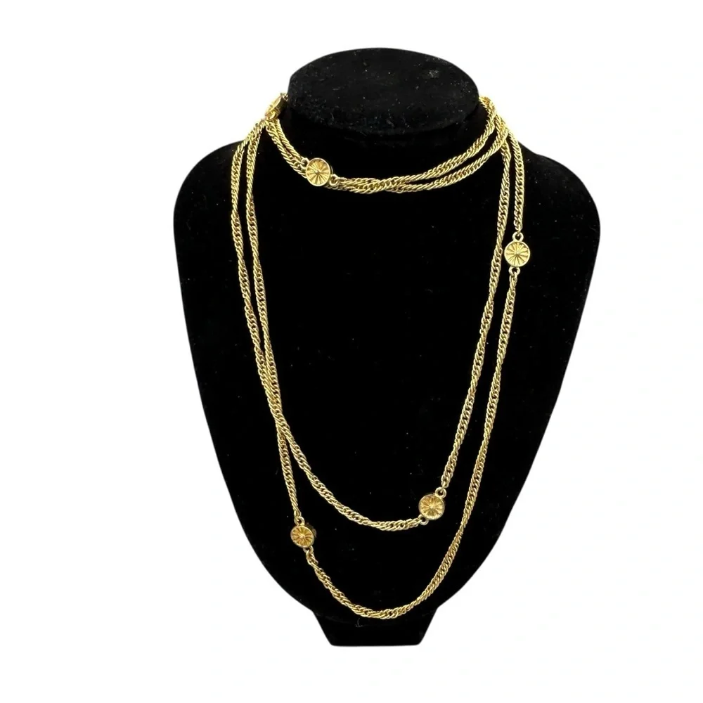 Monet Vintage Gold Tone Double Strand Necklace